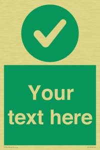 Custom green background, green circle with tick